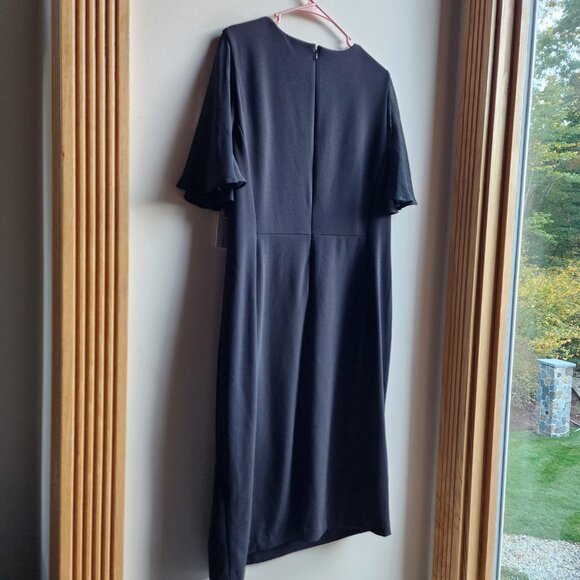 NWT Calvin Klein Black Flutter Sleeve Sheath Dress Size 18W - Picture 14 of 16
